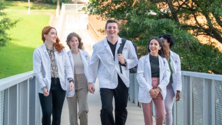 pharmacy students on bridge